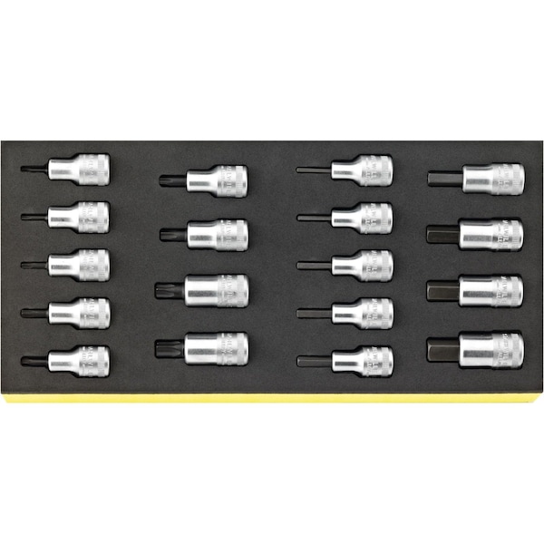 1/2" sockets i.TCS inlay No.TCS 54/54TX/18 1/3-tray18-pcs.